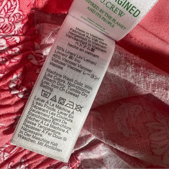 J Crew Pink Floral Linen Blend High Waisted Shorts, Size 4 w/ Front Pockets - Picture 10 of 10